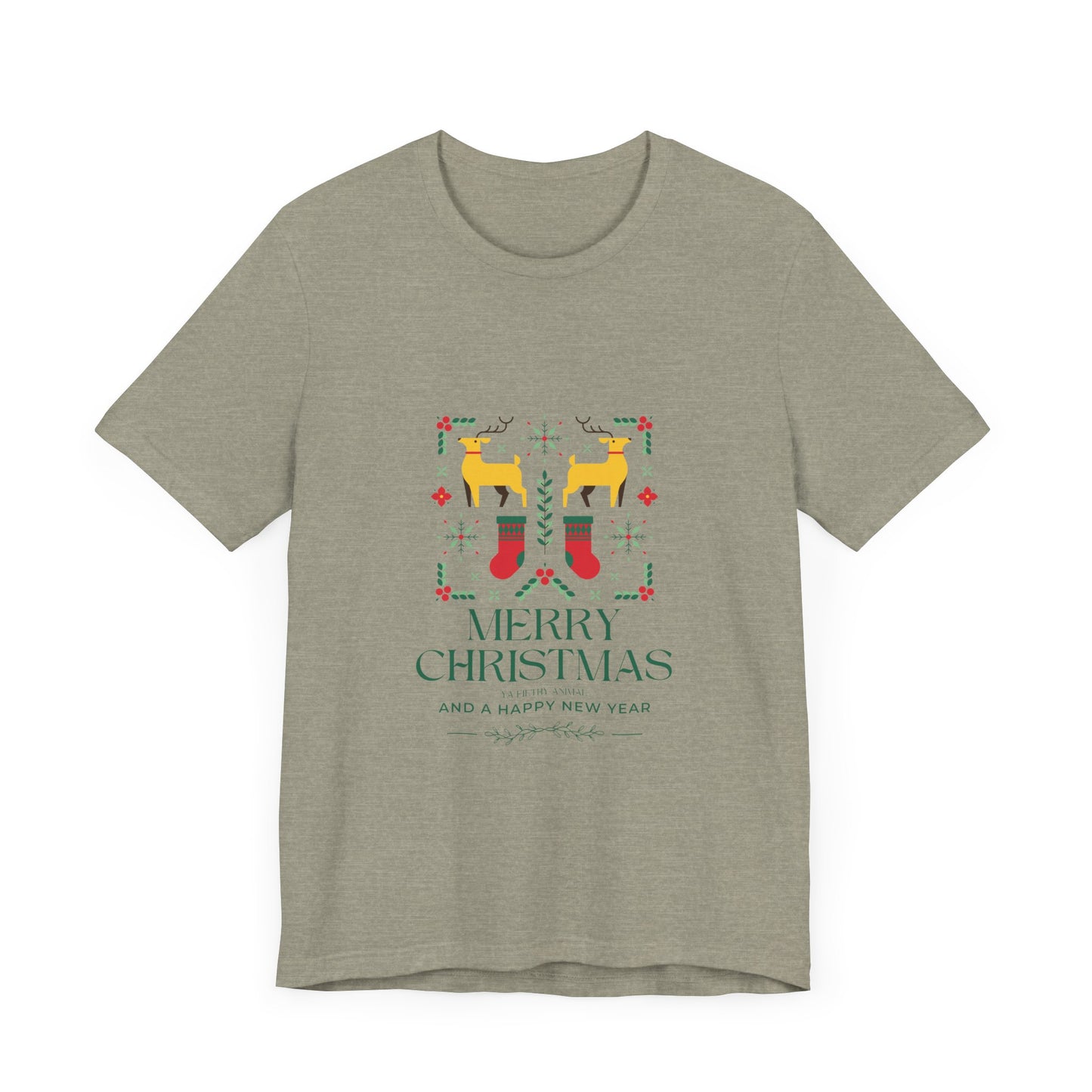 Merry Christmas Ya Filthy Animal—Unisex Jersey Short Sleeve Tee