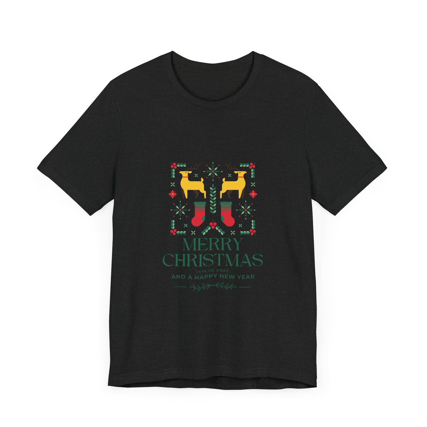 Merry Christmas Ya Filthy Animal—Unisex Jersey Short Sleeve Tee