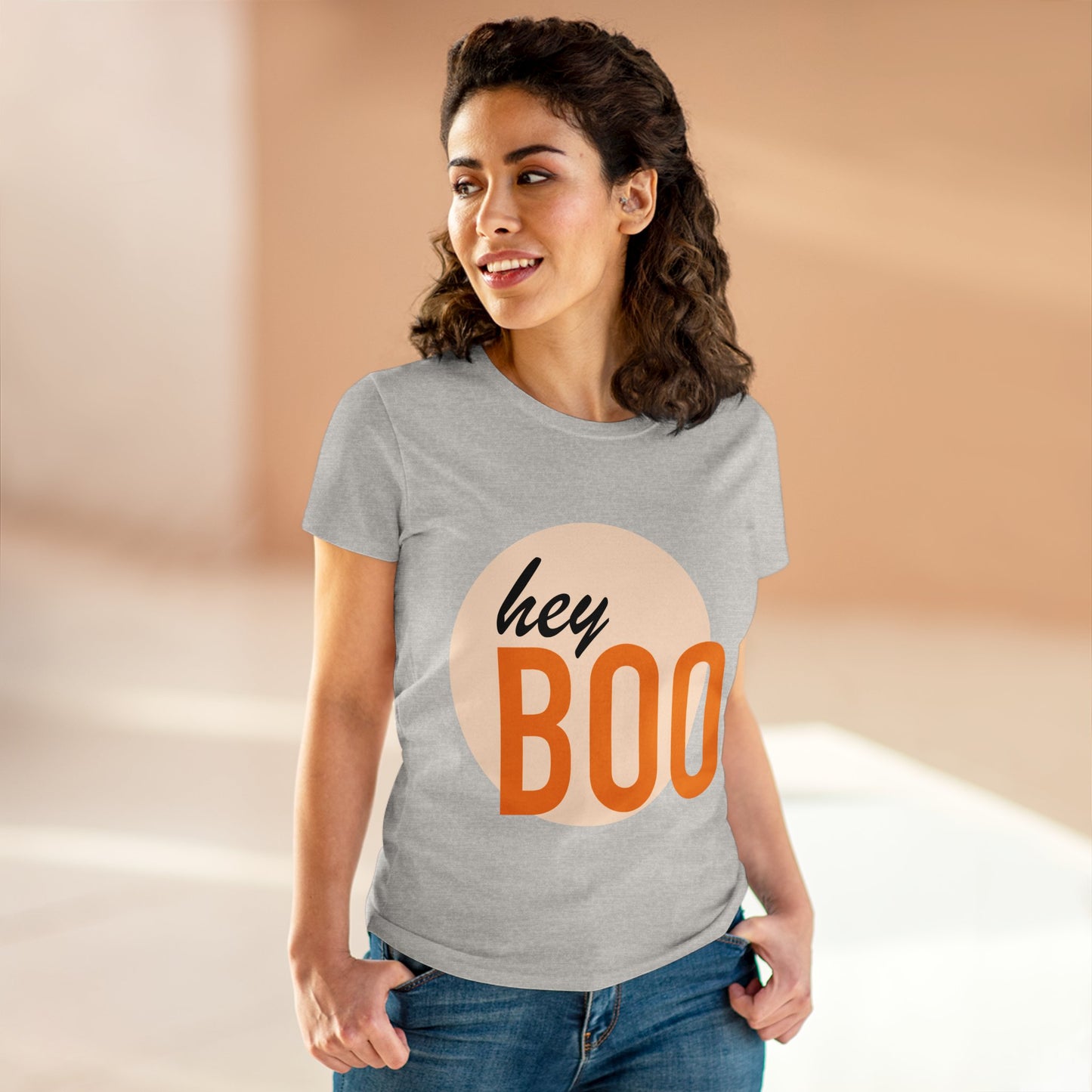 Hey Boo—Women's Midweight Cotton Tee