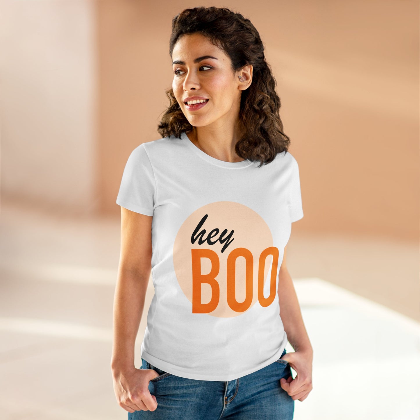 Hey Boo—Women's Midweight Cotton Tee