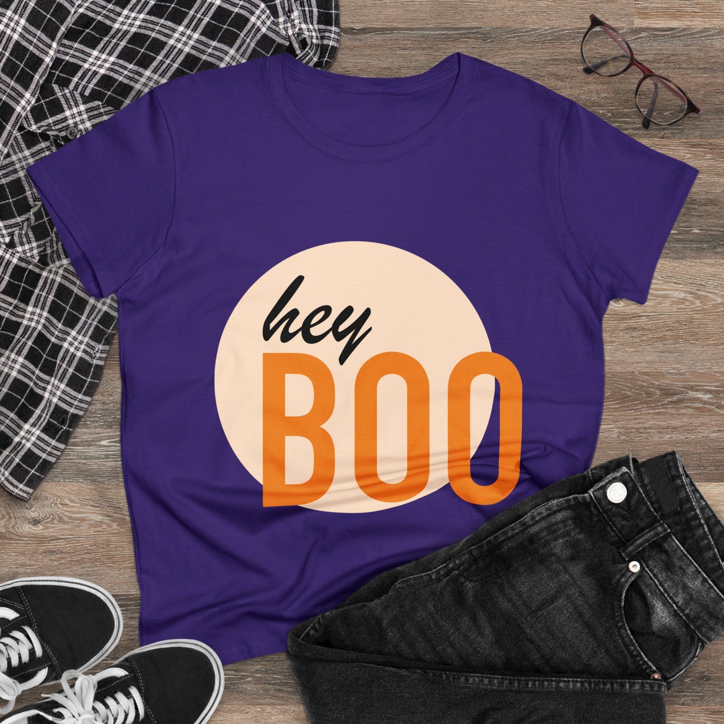 Hey Boo—Women's Midweight Cotton Tee