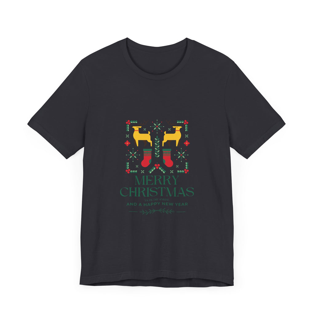 Merry Christmas Ya Filthy Animal—Unisex Jersey Short Sleeve Tee