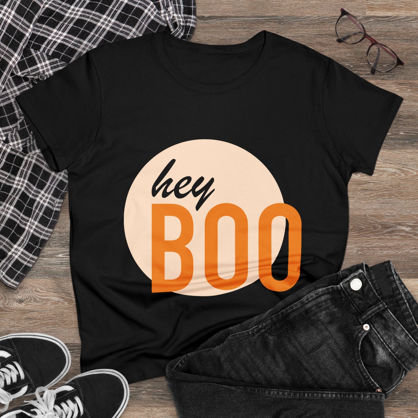 Hey Boo—Women's Midweight Cotton Tee