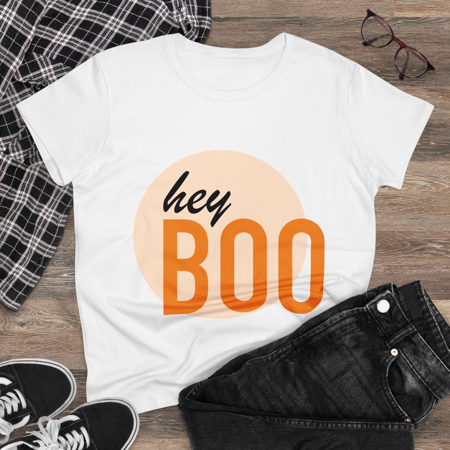 Hey Boo—Women's Midweight Cotton Tee