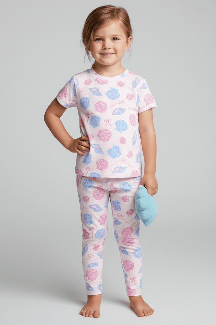 Charlie Play Pretty in Pearls - Bamboo Lyocell Short Sleeve Pant Lounge Set